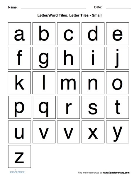 Printable Letter Tiles